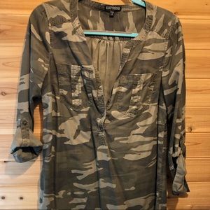 Express - Camo Shirt Dress - Size Small